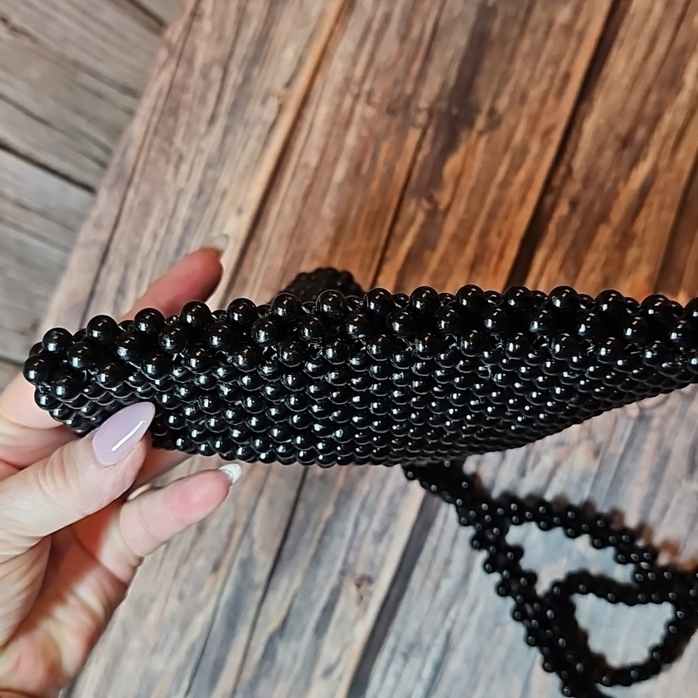 BLACK BEADED CROSSBODY BAG - Picture 7 of 10